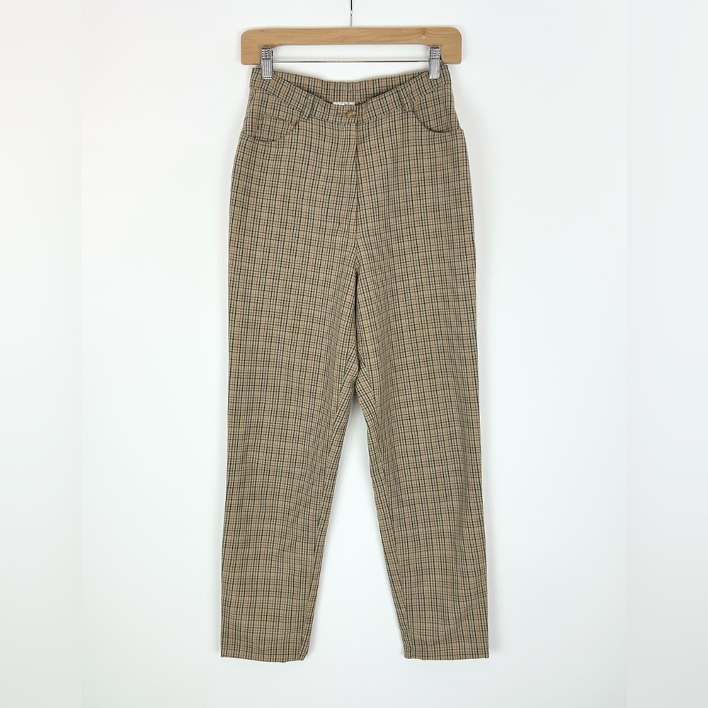 Vintage Pant Next Ladieswear high Waisted Plaid Wool Blend Ankle Trouser 8‎ Tall
